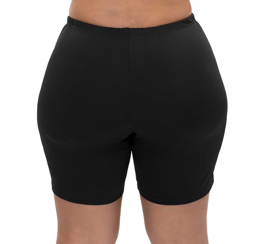 Siwmwear Fit4U Fit 4 Ur Thighs Plus | Fit 4 Ur Thighs Solid Extended Plus Size Bike Short Black