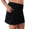 Siwmwear Fit4U Fit 4 Ur Hips Plus | Fit 4 Ur Hips Longer Solid Swim Skirt W/ Zippered Pocket Black