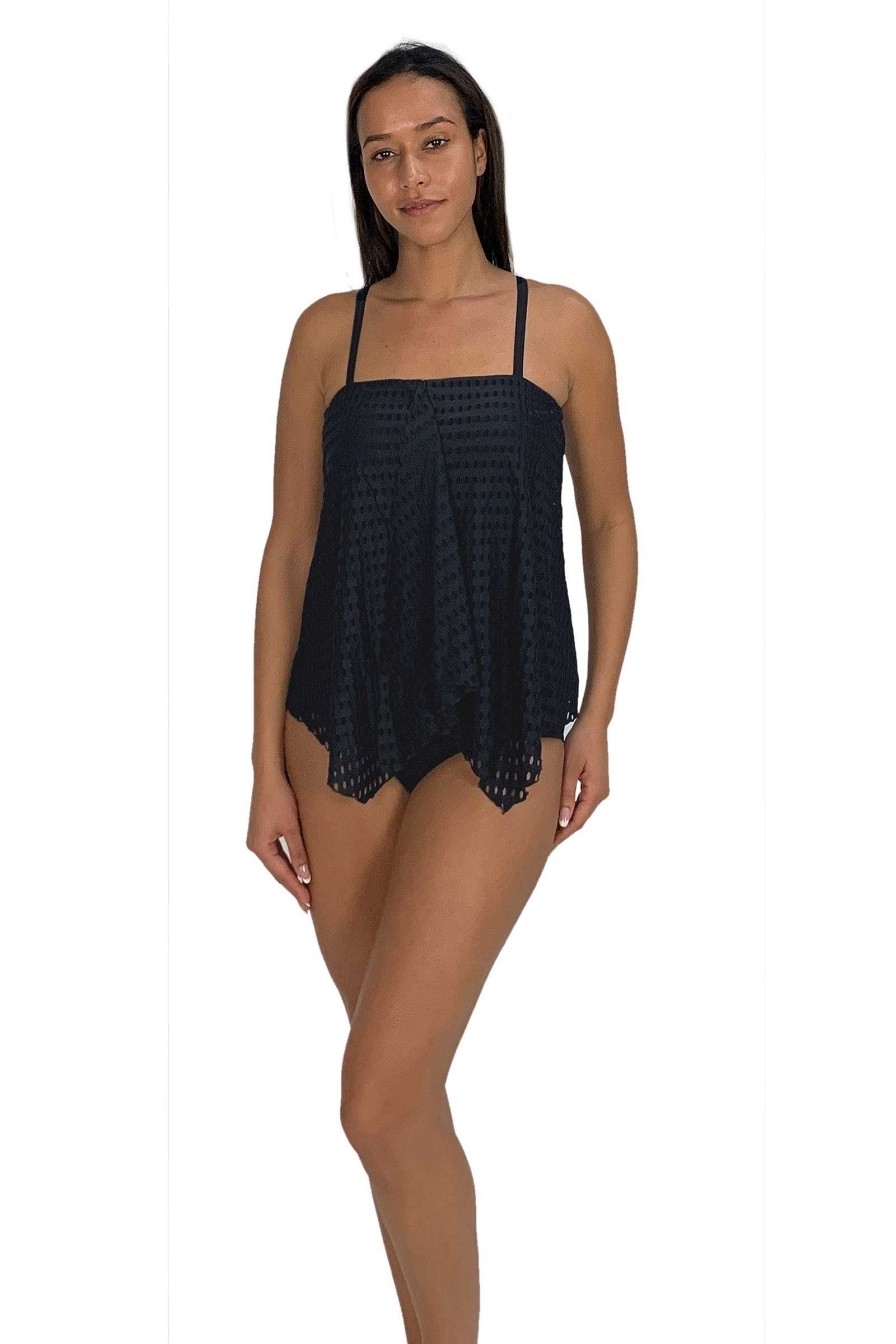 Siwmwear Fit4U Fit 4 Ur Tummy | Lattice Texture: Bandeau Handkerchief Top