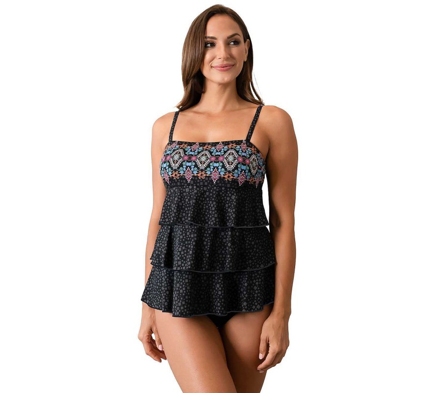 Siwmwear Fit4U Mastectomy | Fit 4 Ur Tummy Border Mastectomy 3 Tier Bandeau Top Maya