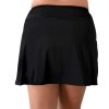 Siwmwear Fit4U Plus Size Bottoms | Fit 4 Ur Hips Longer Solid Swim Skirt W/ Zippered Pocket Black