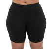 Siwmwear Fit4U Plus Size Bottoms | Fit 4 Ur Thighs Solid Extended Plus Size Bike Short Black