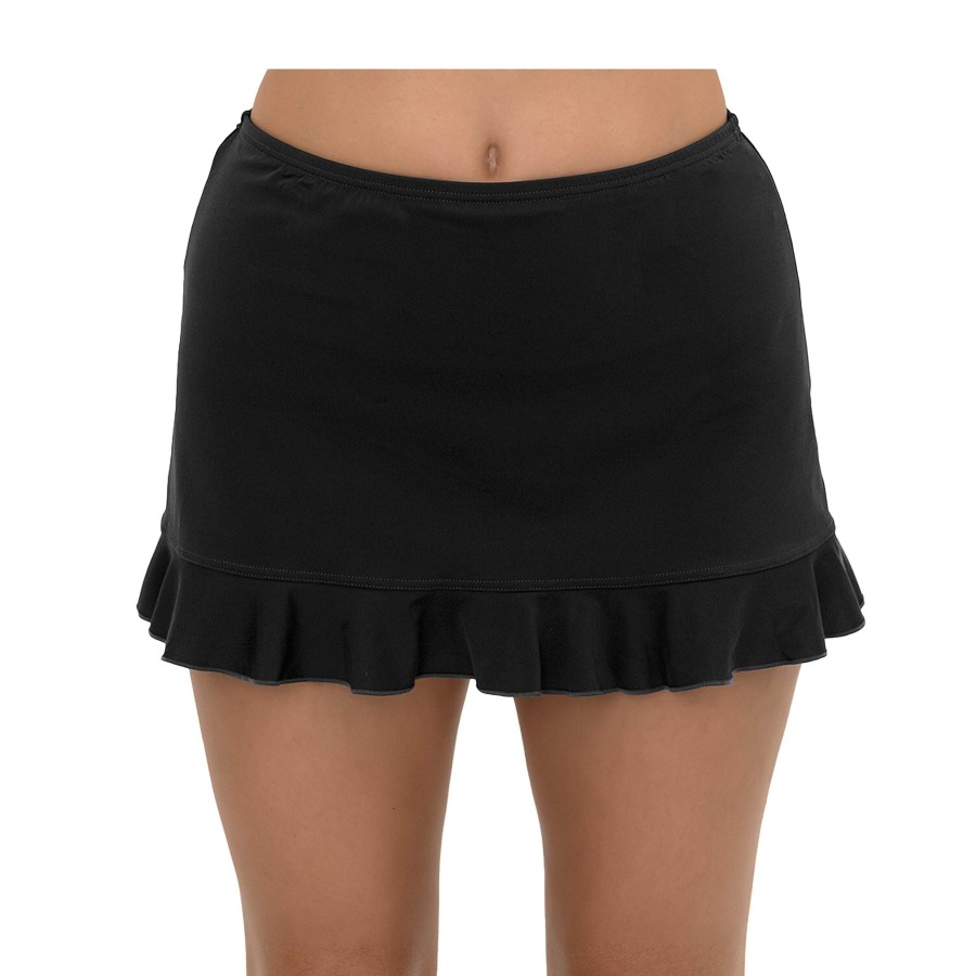 Siwmwear Fit4U Missy Bottoms | Fit 4 Ur Hips Solid Swim Skirt W/ Flounce