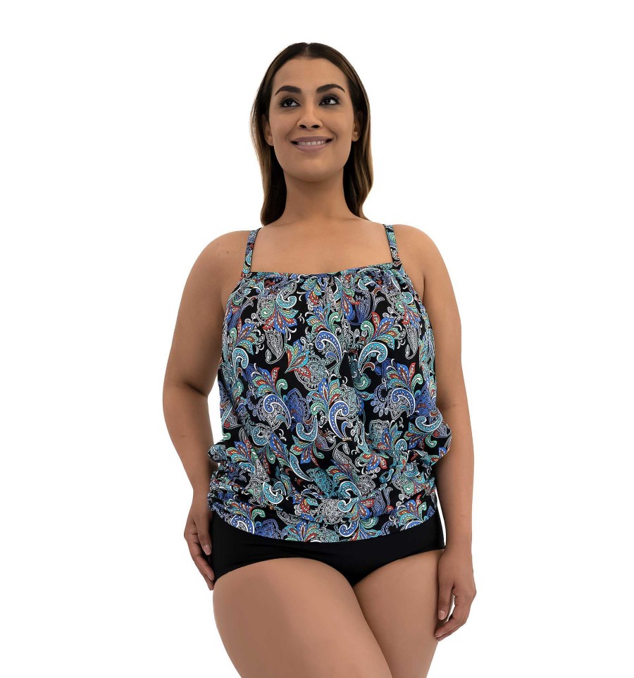 Siwmwear Fit4U Fit 4 Ur Tummy Plus | Fit 4 Ur Tummy Racerback Blouson Top Whimsical