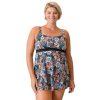 Siwmwear Fit4U Fit 4 Ur Thighs Plus | Fit 4 Ur Thighs Empire Banded Dress Moon Shadow