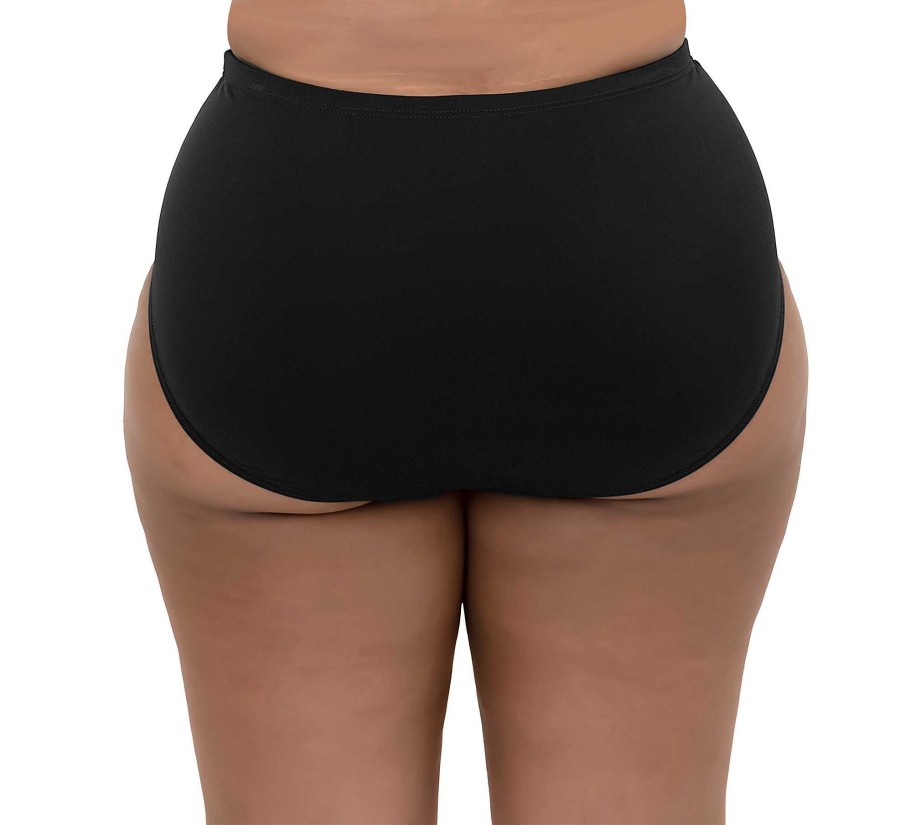 Siwmwear Fit4U Plus Size Bottoms | Fit 4 Ur Tummy Solid Swim Brief