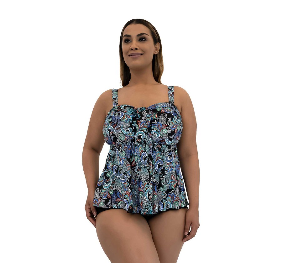 Siwmwear Fit4U Fit 4 Ur D'S & E'S Plus | Fit 4 Ur D'S & E'S Waterfall Bandeau Top Whimsical