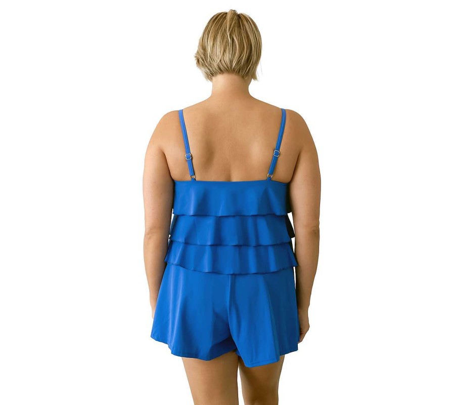 Siwmwear Fit4U Fit 4 Ur Hips Plus | Fit 4 Ur Hips Solid 3 Tier V Hem Bandeau Romper