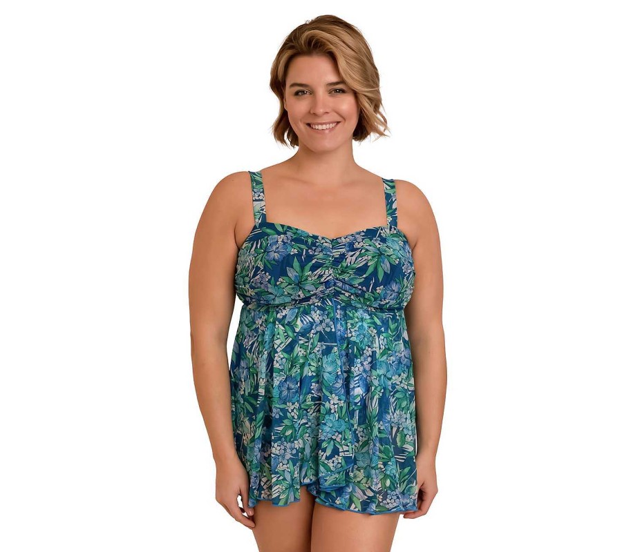 Siwmwear Fit4U Fit 4 Ur D'S & E'S Plus | Fit 4 Ur D'S & E'S Mesh Bandeau Flyaway Dress Tango