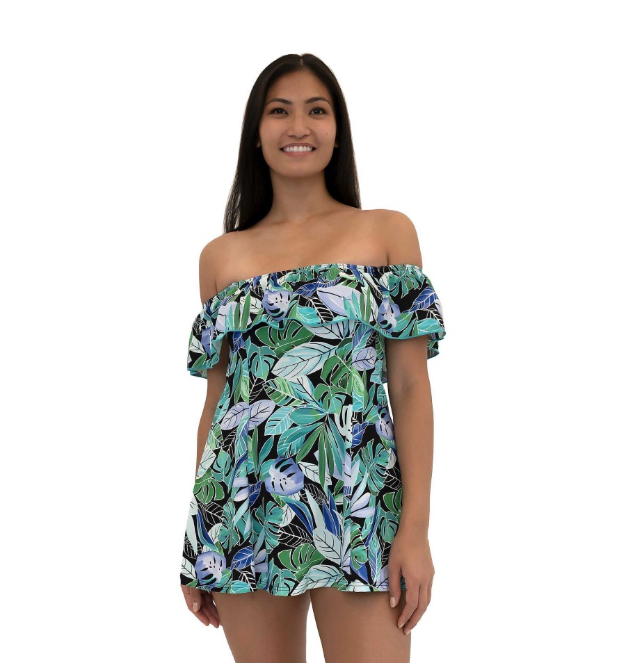 Siwmwear Fit4U Fit 4 Ur Thighs | Fit 4 Ur Thighs Off The Shoulder Dress Palms