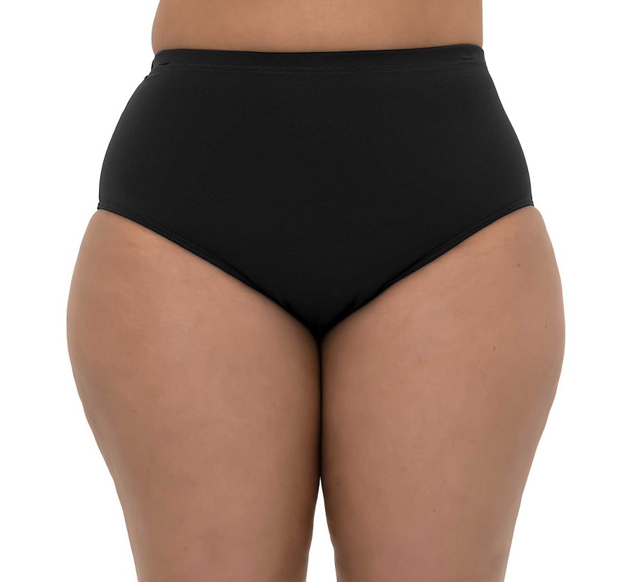 Siwmwear Fit4U Plus Size Bottoms | Fit 4 Ur Tummy Solid Swim Brief