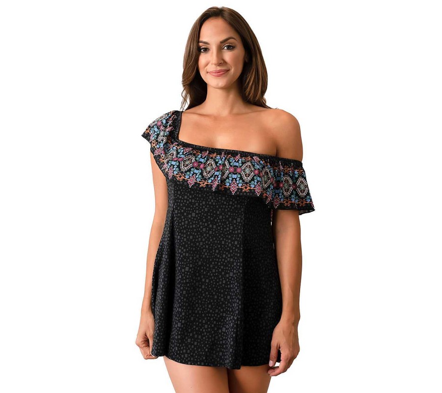 Siwmwear Fit4U Fit 4 Ur Thighs | Fit 4 Ur Thighs Border Off The Shoulder Dress Maya