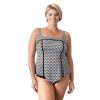 Siwmwear Fit4U Fit 4 Ur D'S & E'S Plus | Fit 4 Ur D'S & E'S V Hem Square Neck Top Geomatic