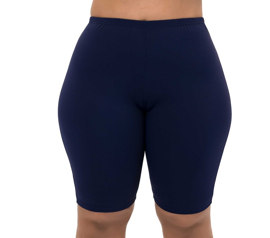 Siwmwear Fit4U Plus Size Bottoms | Fit 4 Ur Thighs Solid Long Bike Short